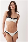 Монохромный бюстгальтер-бикини с косточками артикул 153251866