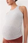 Легкая майка для беременных с ребристой отделкой, встроенным бюстгальтером и съемными вставками артикул 151335351