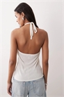 Топ на бретелях из смешанного льна артикул 154174086