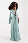 Атласное макси-платье с открытыми плечами для подружек невесты артикул 154078329