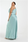 Атласное макси-платье с одним плечом для подружки невесты артикул 154080157