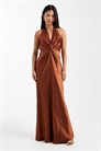 Атласное макси-платье с асимметричным вырезом для подружки невесты артикул 151263140
