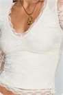 Топ с прозрачными рукавами из кружева «Питтер», V-образным вырезом и волнистой отделкой артикул 150660857