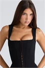 Черный корсет-топ с балконетной линией артикул 151561079
