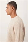 Свитер из плотной вязки с ребристой отделкой из смешанной шерсти, увеличенного размера артикул 142202067