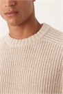 Свитер из плотной вязки с ребристой отделкой из смешанной шерсти, увеличенного размера артикул 142202067