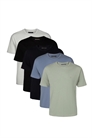 Набор из 5 хлопковых футболок с круглым вырезом и короткими рукавами артикул 155974587