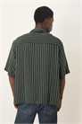 Рубашка свободного кроя в полоску с вышивкой на груди артикул 149425520