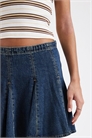 Мини-юбка из джинсовой ткани с гофре-складками артикул 150049778