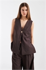 Жилет без рукавов с зауженной талией и золотыми пуговицами co-ord артикул 154837143