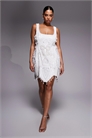 Мини-платье с вышивкой из драгоценных камней «Curve», украшенное жемчугом и с волнистым подолом артикул 151055992