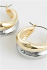 Кольцевые серьги с двухцветными элементами артикул 154232637