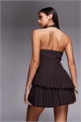Эксклюзивное мини-платье с асимметричным вырезом «холтер», воланами и многослойным кроем, сшитое на заказ артикул 152556996