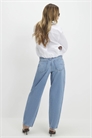 Джинсы средней посадки с широкими брючинами артикул 156684819