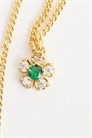 Ожерелье с кристаллами и изумрудными цветами артикул 153816927
