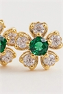 Серьги-гвоздики с кристаллами и изумрудами в виде цветков артикул 153816921