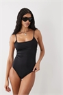 Купальник с квадратным вырезом и открытой спиной артикул 155696941