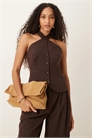 Жилет с перекрещивающимся вырезом и завязками на шее, скроенный по фигуре co-ord артикул 150049469