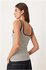 Моналого: майка с ребристым верхом и круглым вырезом артикул 154173631