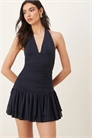 Мини-платье с завязками на шее и оборками по краю из Вермонта артикул 152671859