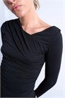 Топ с асимметричным вырезом и длинными рукавами артикул 143827247