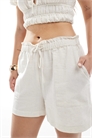 Шорты с резинкой на талии из льна co-ord артикул 141034041