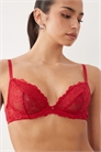 Сексуальный бюстгальтер с глубоким вырезом из кружева без наполнителя артикул 150476629