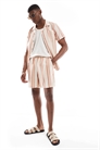 Шорты в полоску под льняную ткань co-ord артикул 145574147