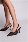 Очаровательные туфли на каблуке с открытой пяткой и пряжкой артикул 147588914