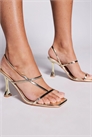 Сандалии на каблуке с ремешками и зеркальным эффектом от Allegra артикул 150158553