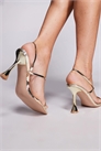 Сандалии на каблуке с ремешками и зеркальным эффектом от Allegra артикул 150158553