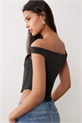 Топ-корсет с вырезом «бардо» и косточками артикул 150563063