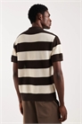 Свитер-поло с коротким рукавом из полосатой трикотажной ткани артикул 155125931