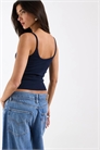 Топ с круглым вырезом и эластичными бретелями артикул 154142064