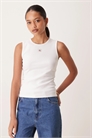 Майка с ребристым краем и вырезом на спине артикул 154173619