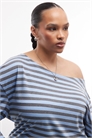 Плюс: топ с длинными рукавами и открытыми плечами в полоску артикул 154012388