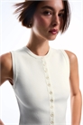 Жилет с круглым вырезом и пуговицами артикул 156398231
