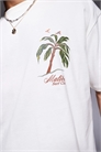 Объёмная футболка свободного кроя с принтом в виде пальмы артикул 142203279