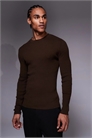 Футболка с длинным рукавом из микроребристой ткани Essential Muscle Fit артикул 153120196