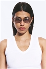 Солнцезащитные очки в тонкой овальной оправе артикул 1276787005