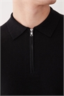 Полуформальная трикотажная рубашка-поло из смесовой хлопковой ткани на молнии артикул 155473205