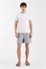 Увеличенный размер, в полоску, укороченная длина, шорты артикул 156157206