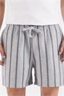 Увеличенный размер, в полоску, укороченная длина, шорты артикул 156157206
