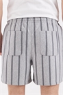 Увеличенный размер, в полоску, укороченная длина, шорты артикул 156157206