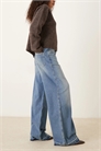 Джинсы Aba с широкими брючинами и контрастным подолом артикул 143764171