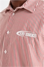 Рубашка прямого кроя в полоску с вышивкой на груди артикул 151300618