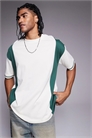 Футболка свободного кроя с цветовыми вставками артикул 142090885