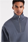 Свитшот с воротником-воронкой и полузастежкой-молнией артикул 152149812