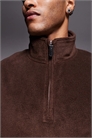 Свободная флисовая кофта с воротником-воронкой и четвертью молнии артикул 146925170