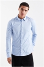 Рубашка с длинными рукавами и облегающим кроем из эластичного материала артикул 150564797
